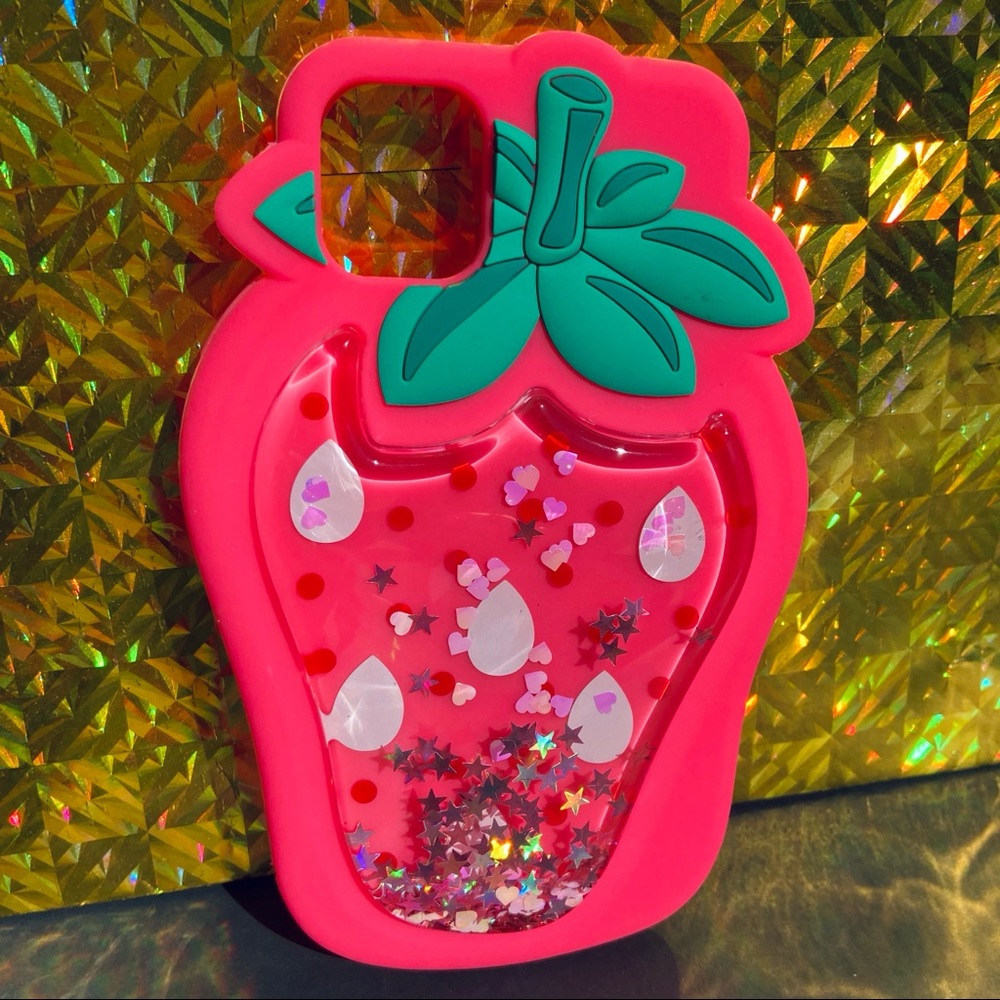 Strawberry 3D Silicone Quicksand iPhone 11 Case